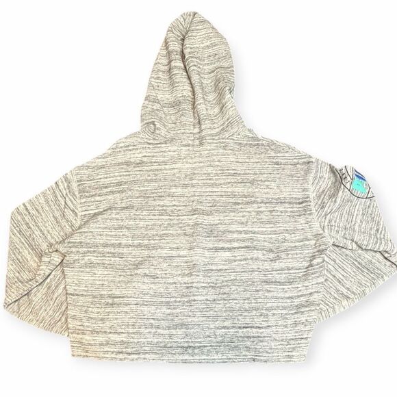 PINK VICTORIA’S SECRET Women’s Heather Gray Cropped Pullover Hoodie Size Small - Picture 2 of 4